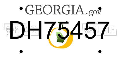 DH75457 Georgia License Plate