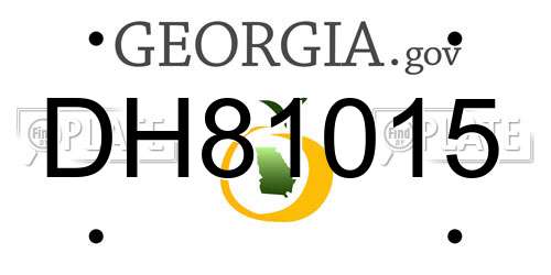 DH81015 Georgia License Plate