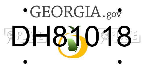 DH81018 Georgia License Plate
