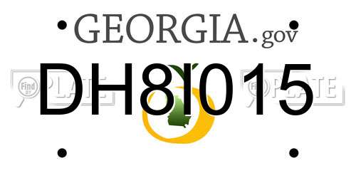 DH8I015 Georgia License Plate