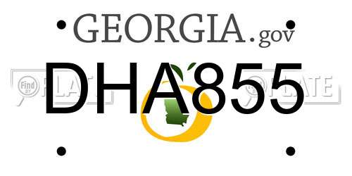 DHA855 Georgia License Plate