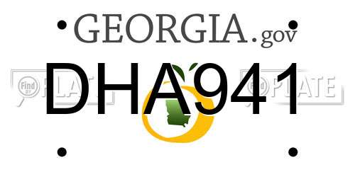 DHA941 Georgia License Plate