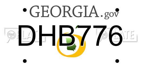 DHB776 Georgia License Plate
