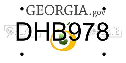 DHB978 Georgia License Plate