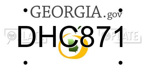 DHC871 Georgia License Plate