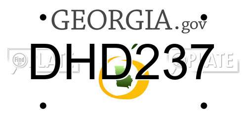 DHD237 Georgia License Plate