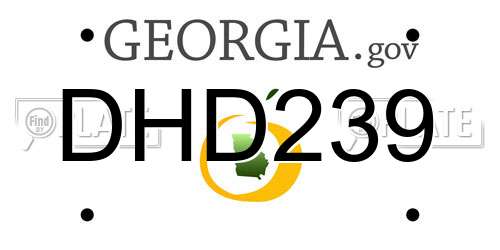 DHD239 Georgia License Plate