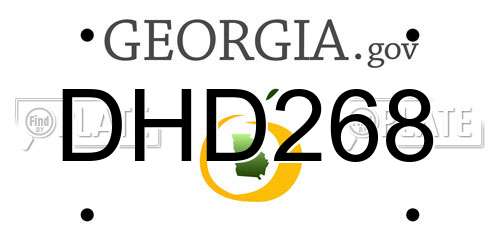 DHD268 Georgia License Plate