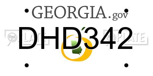 DHD342 Georgia License Plate