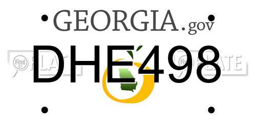 DHE498 Georgia License Plate