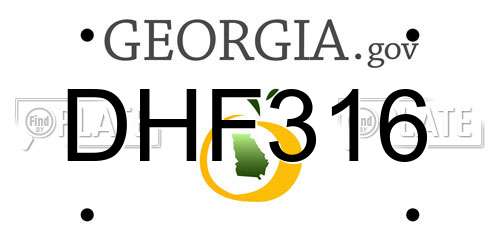 DHF316 Georgia License Plate