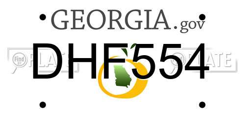 DHF554 Georgia License Plate