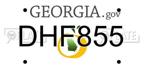 DHF855 Georgia License Plate