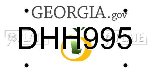 DHH995 Georgia License Plate