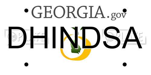 DHINDSA Georgia License Plate