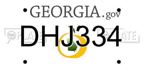 DHJ334 Georgia License Plate