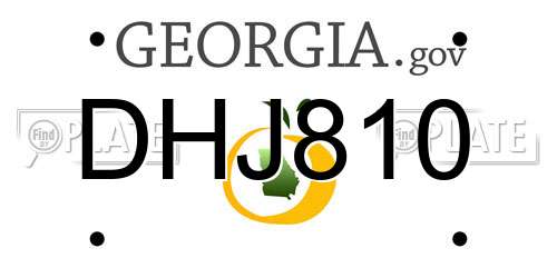 DHJ810 Georgia License Plate