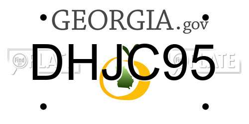 DHJC95 Georgia License Plate