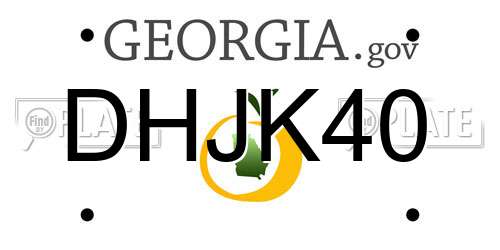 DHJK40 Georgia License Plate