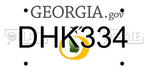 DHK334 Georgia License Plate