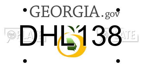 DHL138 Georgia License Plate