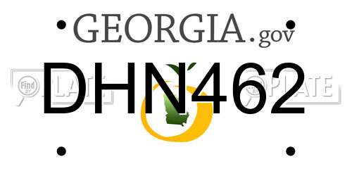 DHN462 Georgia License Plate