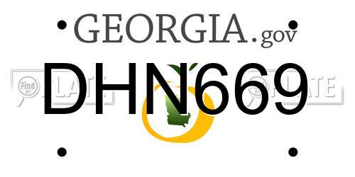 DHN669 Georgia License Plate