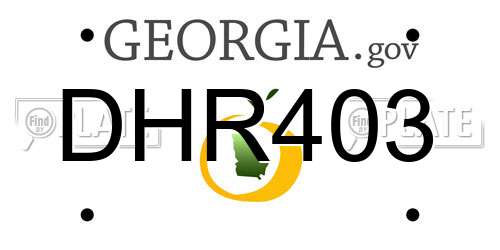 DHR403 Georgia License Plate