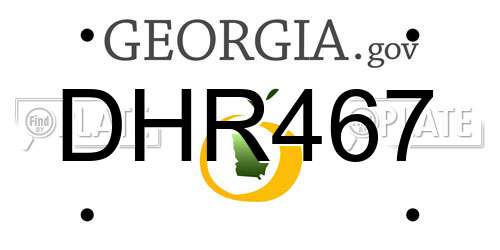 DHR467 Georgia License Plate