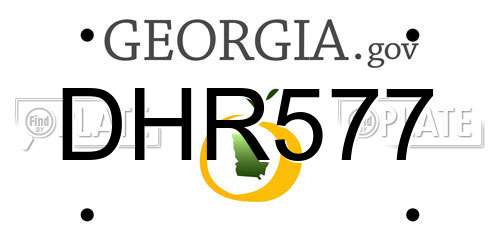 DHR577 Georgia License Plate