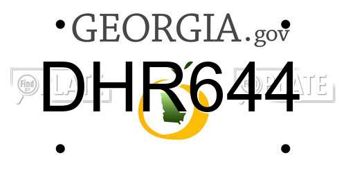 DHR644 Georgia License Plate