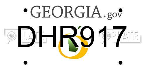 DHR917 Georgia License Plate