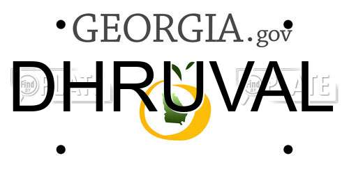 DHRUVAL Georgia License Plate