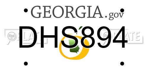 DHS894 Georgia License Plate
