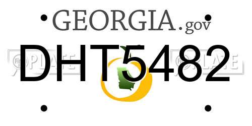 DHT5482 Georgia License Plate