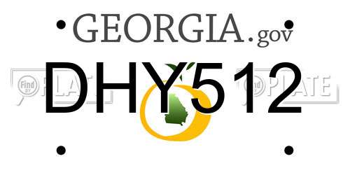DHY512 Georgia License Plate