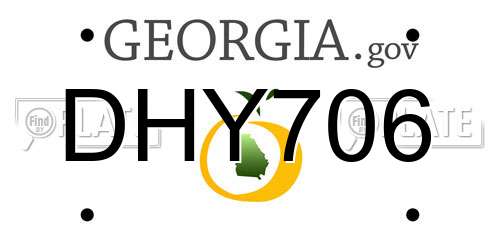 DHY706 Georgia License Plate