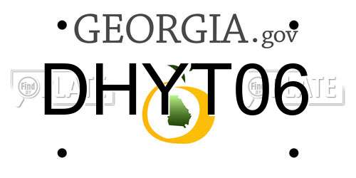 DHYT06 Georgia License Plate