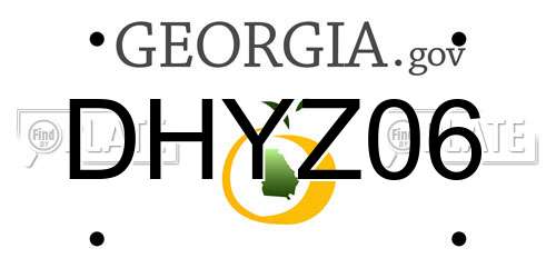 DHYZ06 Georgia License Plate