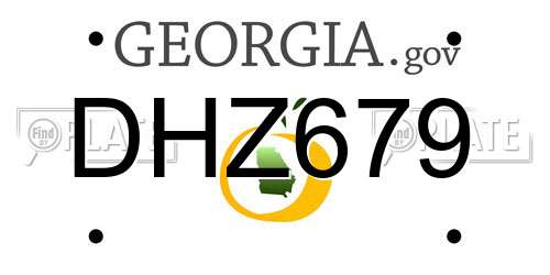 DHZ679 Georgia License Plate