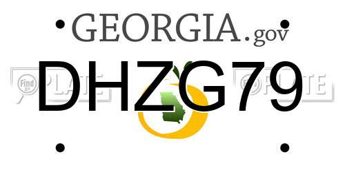 DHZG79 Georgia License Plate
