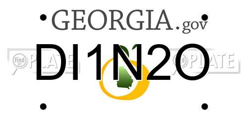 DI1N2O Georgia License Plate