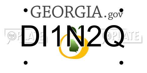 DI1N2Q Georgia License Plate