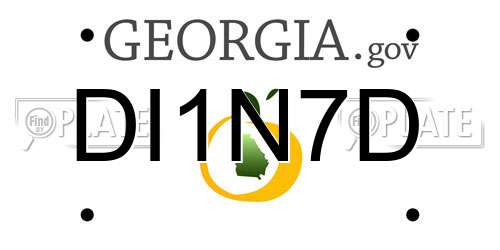 DI1N7D Georgia License Plate