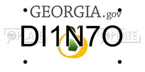 DI1N7O Georgia License Plate
