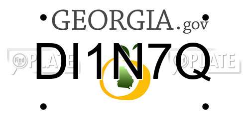 DI1N7Q Georgia License Plate