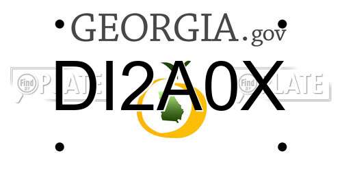 DI2A0X Georgia License Plate