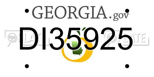 DI35925 Georgia License Plate