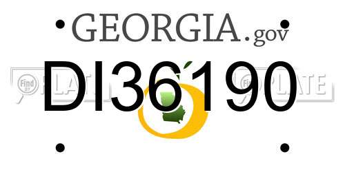DI36190 Georgia License Plate
