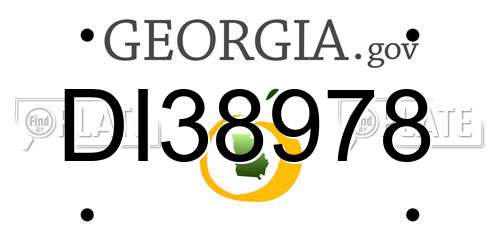 DI38978 Georgia License Plate